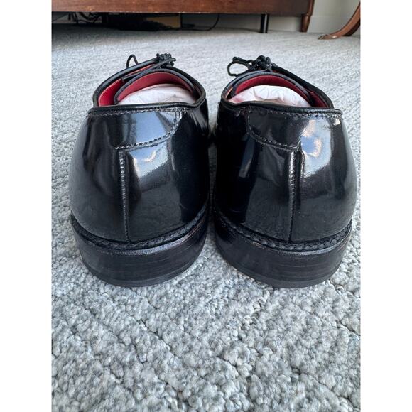 Allen Edmond Black Patent Leather Lace Up Dress Shoes Tuxedo 7.5 C - Picture 8 of 10